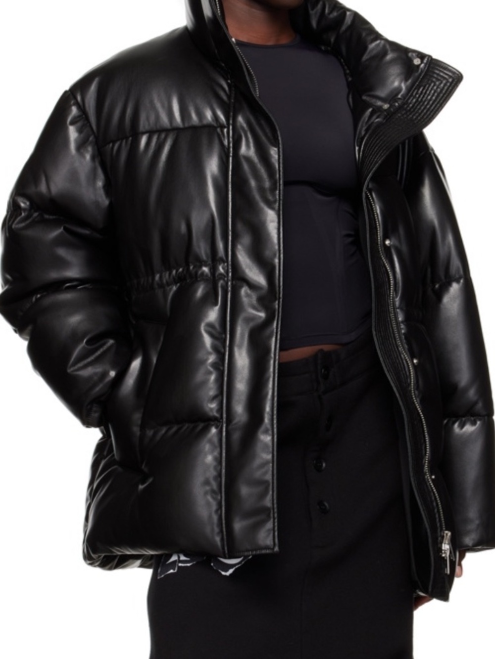 STAND STUDIO Milani Faux Leather Puffer Coat – Size 32